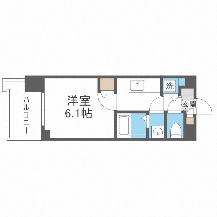 LA DOUCEUR桜川(1K/9階)の間取り写真
