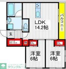 VIEW新小平(2LDK/1階)の間取り写真