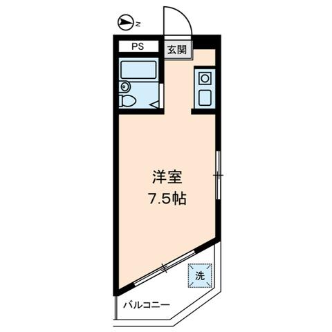 ドウェル砂川(ワンルーム/4階)の間取り写真