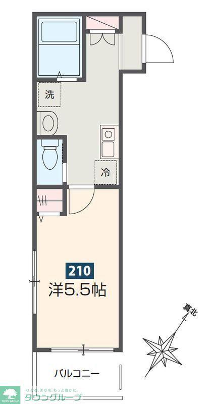 MELDIA新座(1K/2階)の間取り写真