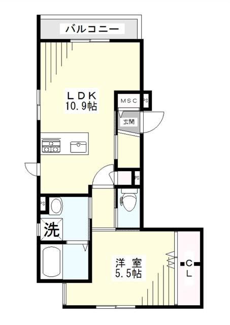 TREE BELL A(1LDK/3階)の間取り写真