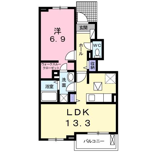 シエラメール(1LDK/1階)の間取り写真