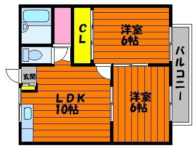 プチパール777 A(2LDK/2階)の間取り写真