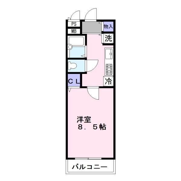 ボヌール尾山台(1K/3階)の間取り写真
