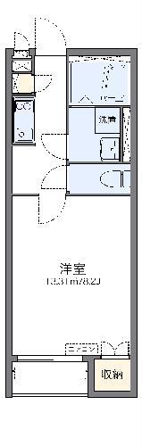レオネクストグラードK(1K/2階)の間取り写真