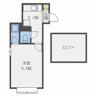 アップルハウス北42条II(1K/2階)の間取り写真
