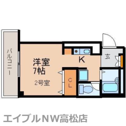 シュクレ藤塚(ワンルーム/3階)の間取り写真