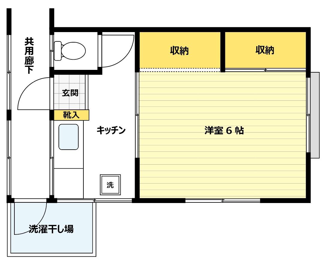 栗原荘(1K/2階)の間取り写真