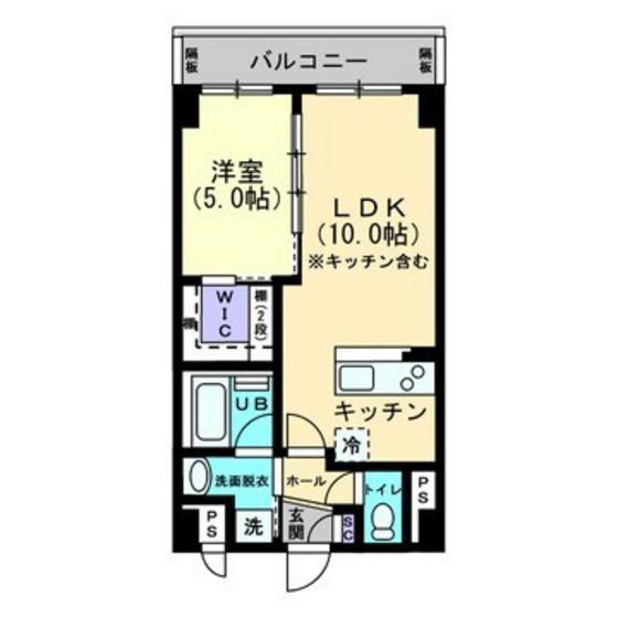AHORN操山(1LDK/4階)の間取り写真