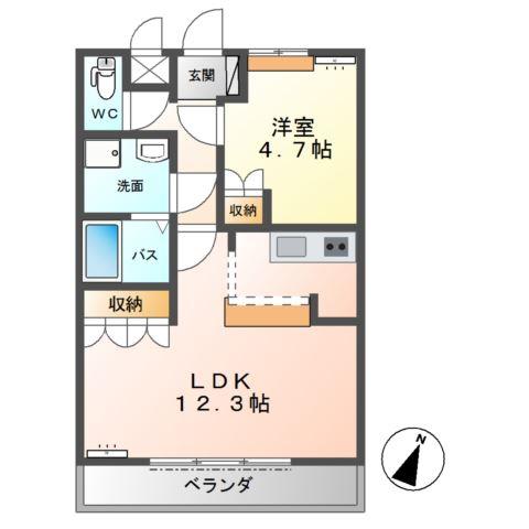 CHARMANT COAT(1LDK/1階)の間取り写真