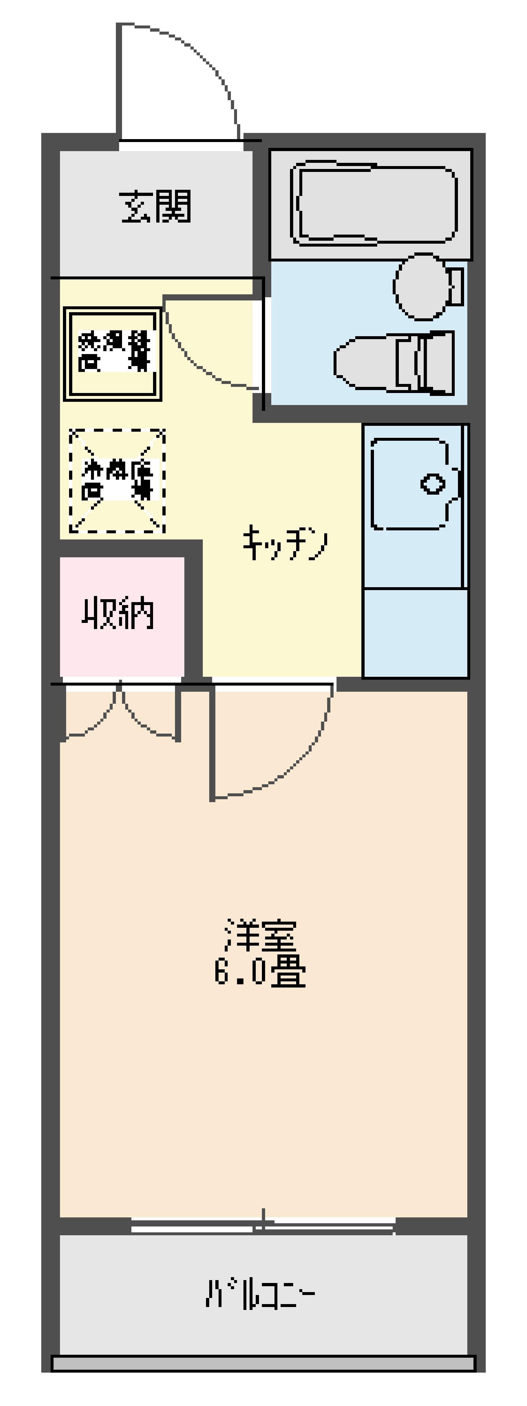 コーポラスぐんしん(1K/1階)の間取り写真