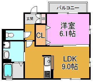 ソーレ アストロ(1LDK/1階)の間取り写真