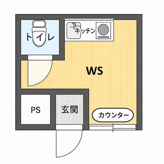ツインズ向ヶ丘A(ワンルーム/1階)の間取り写真