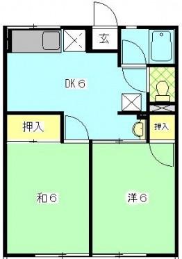 ガーデンハイツI(2DK/1階)の間取り写真