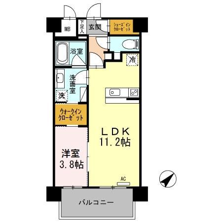 ANGEAILE(1LDK/2階)の間取り写真