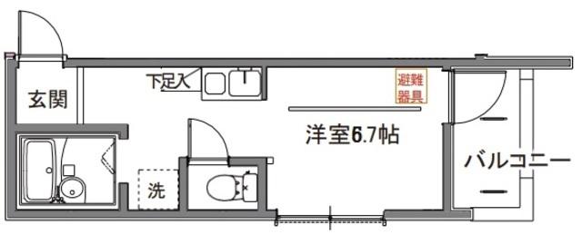 メルディア新川崎B(ワンルーム/2階)の間取り写真