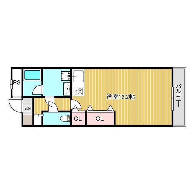 ステーションハイツ南茨木(ワンルーム/6階)の間取り写真