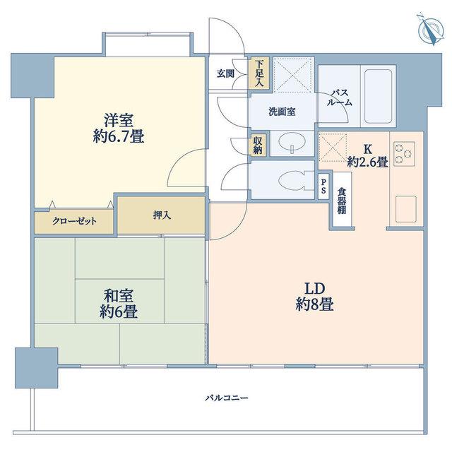 シティコート藤沢(2LDK/6階)の間取り写真