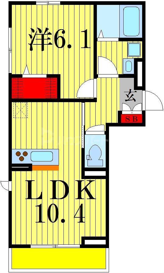 メゾン・ド・ノール おおたか(1LDK/3階)の間取り写真