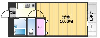 プランドールいずみ(1K/2階)の間取り写真