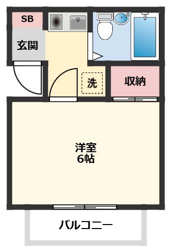 ウィンシティ(1K/2階)の間取り写真