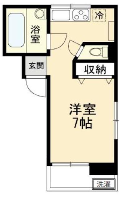 三田東中野コーポ(ワンルーム/4階)の間取り写真