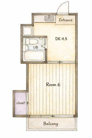 竹内マンション(1K/2階)の間取り写真