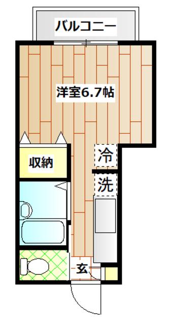 アーク北條(1K/1階)の間取り写真