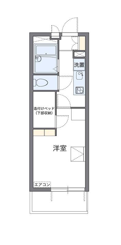 ヴェラコート(1K/2階)の間取り写真