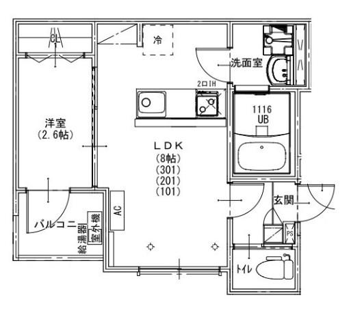 KEIAI RESIDENCE 北上尾V(1LDK/3階)の間取り写真