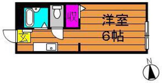 サンクオーレ青江C(1K/2階)の間取り写真