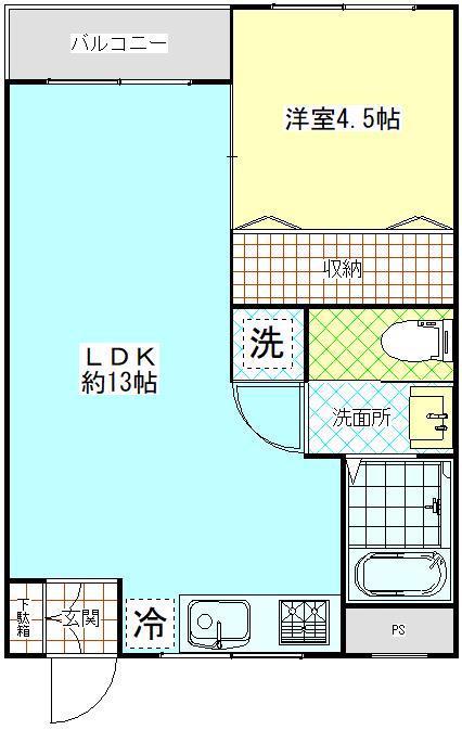 久里浜SKビル(1LDK/3階)の間取り写真