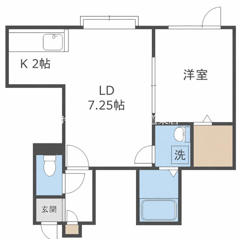 LATTE(1LDK/2階)の間取り写真