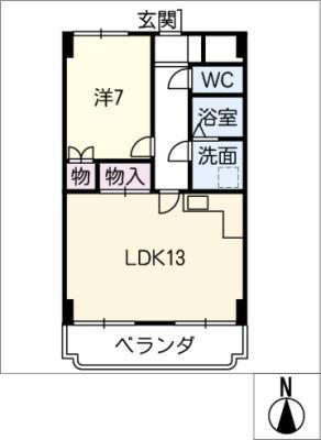 エトランゼ岐阜(1LDK/3階)の間取り写真