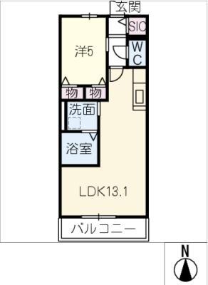 KOTONA A(1LDK/1階)の間取り写真