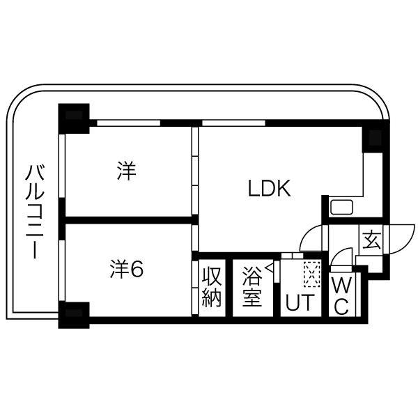ハッピーコート明石(2LDK/2階)の間取り写真