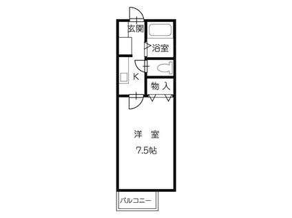 メゾン・アピ(1K/1階)の間取り写真