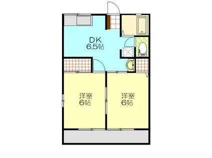 メゾンリバティー(2DK/1階)の間取り写真
