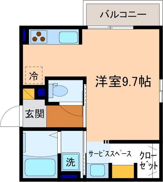 ポンパブランカ15 A棟(ワンルーム/2階)の間取り写真
