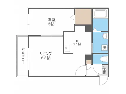 ジェミニ麻生B(1LDK/4階)の間取り写真