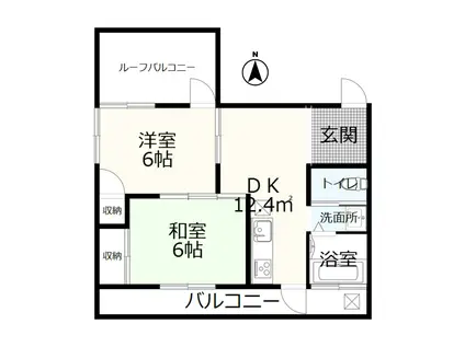 大宮公園駅前マンション(2DK/3階)の間取り写真