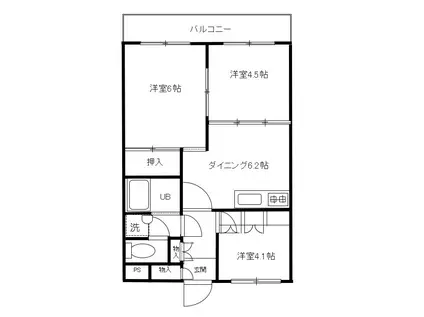 セザール相模原(3DK/2階)の間取り写真