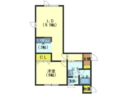 カーサレグラス(1LDK/1階)の間取り写真