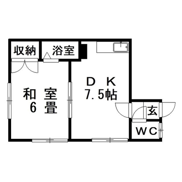 ハイツナカタニ(1DK/2階)の間取り写真
