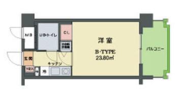 エクセランス・ド・天神(1K/4階)の間取り写真