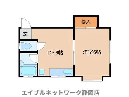 サマーハウス(1DK/1階)の間取り写真