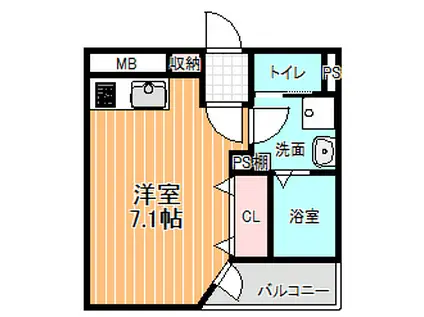 メゾンド・戸越(ワンルーム/1階)の間取り写真