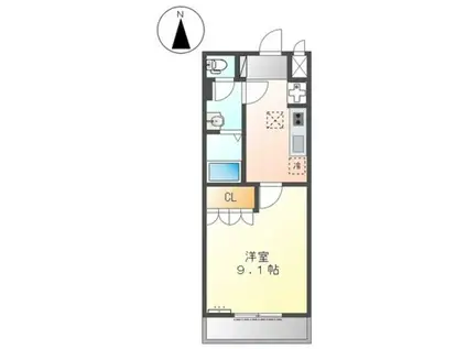 クレシア(1K/1階)の間取り写真