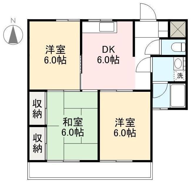 ユメア上之町(3DK/3階)の間取り写真