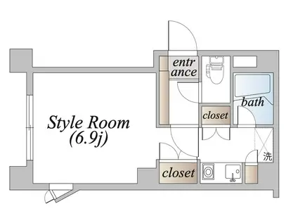 泉町パークマンション(1K/2階)の間取り写真